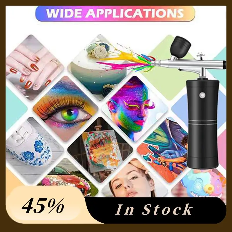 

A78K New Airbrush Kit Cordless Mini Airbrush With Compressor Set With 0.3Mm Nozzle Portable A 1Set
