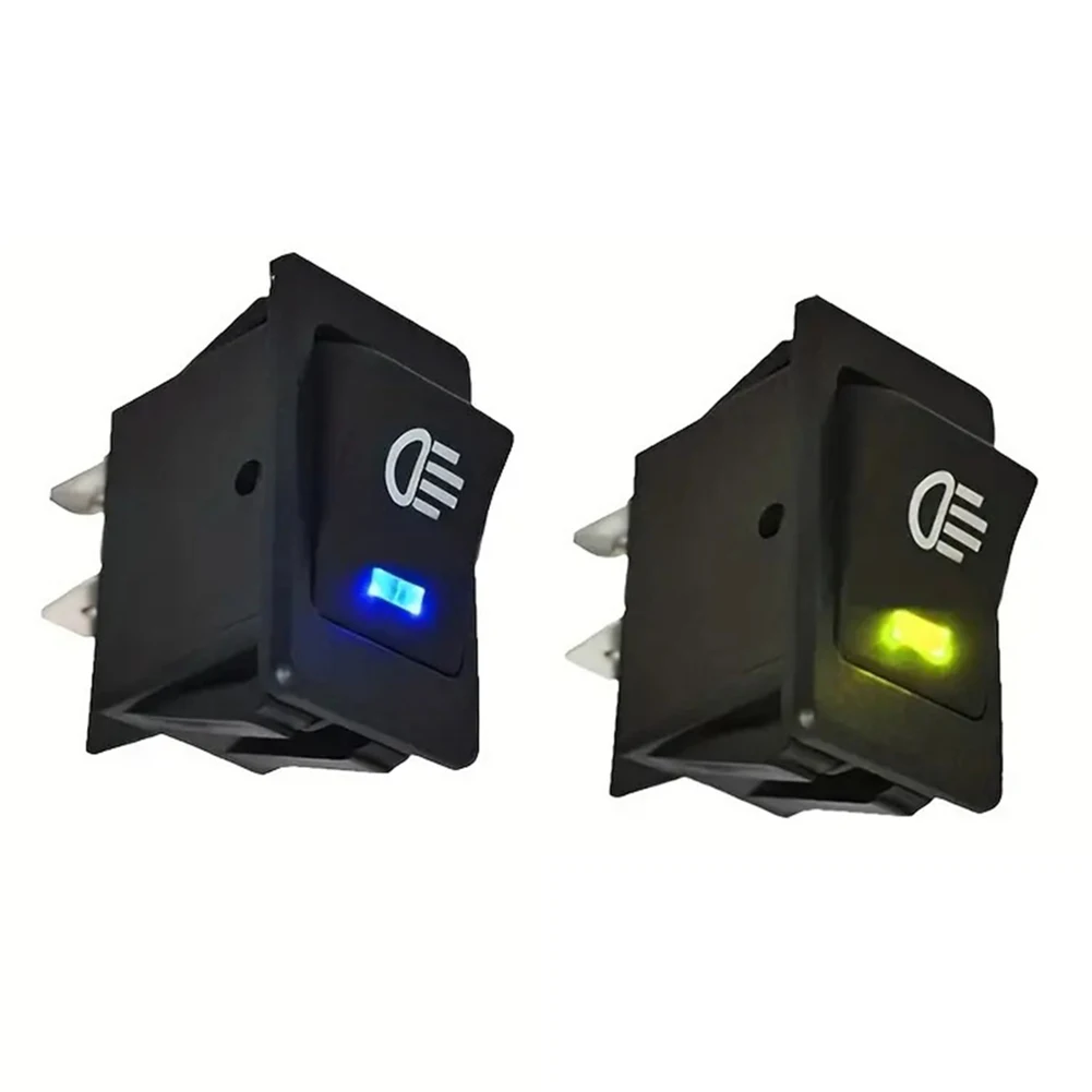 2PCS ASW-17D ON-OFF Rocker Switch 2 Position 4 Pin LED Indicator 12V 35A for Vehicle Fog Lamp and Work Light Use
