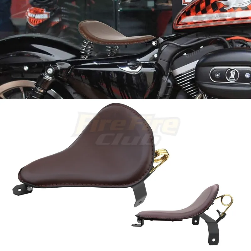 

Moto Brown Solo Seat Baseplate Spring Seat Pad Saddle Bracket For Harley Sportster Bobber Chopper Custom Honda Yamaha