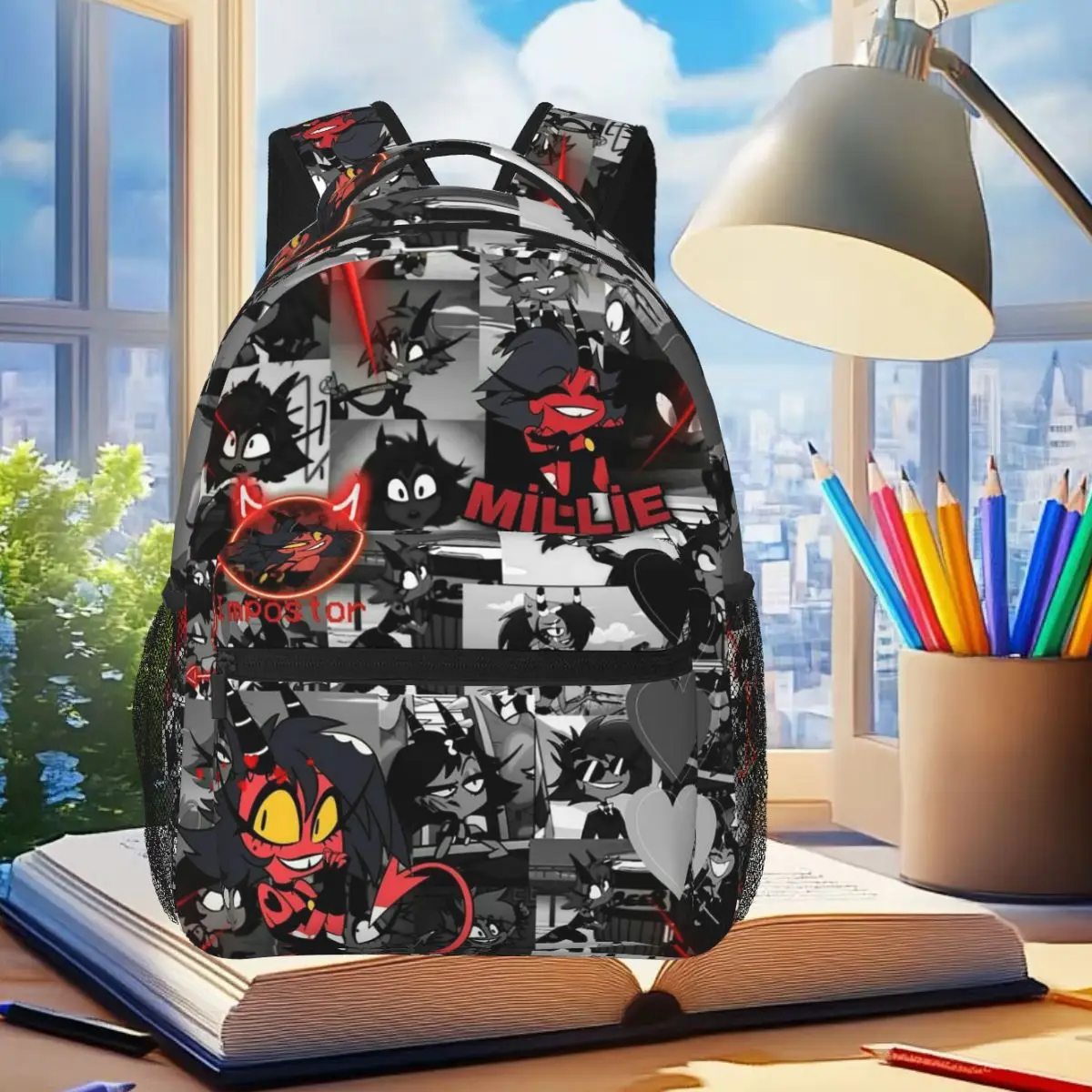 Anime Helluva Boss Millie Backpack Student Boys Girls BookBag Kids School Bag Computer Shoulder Bags for Men Women