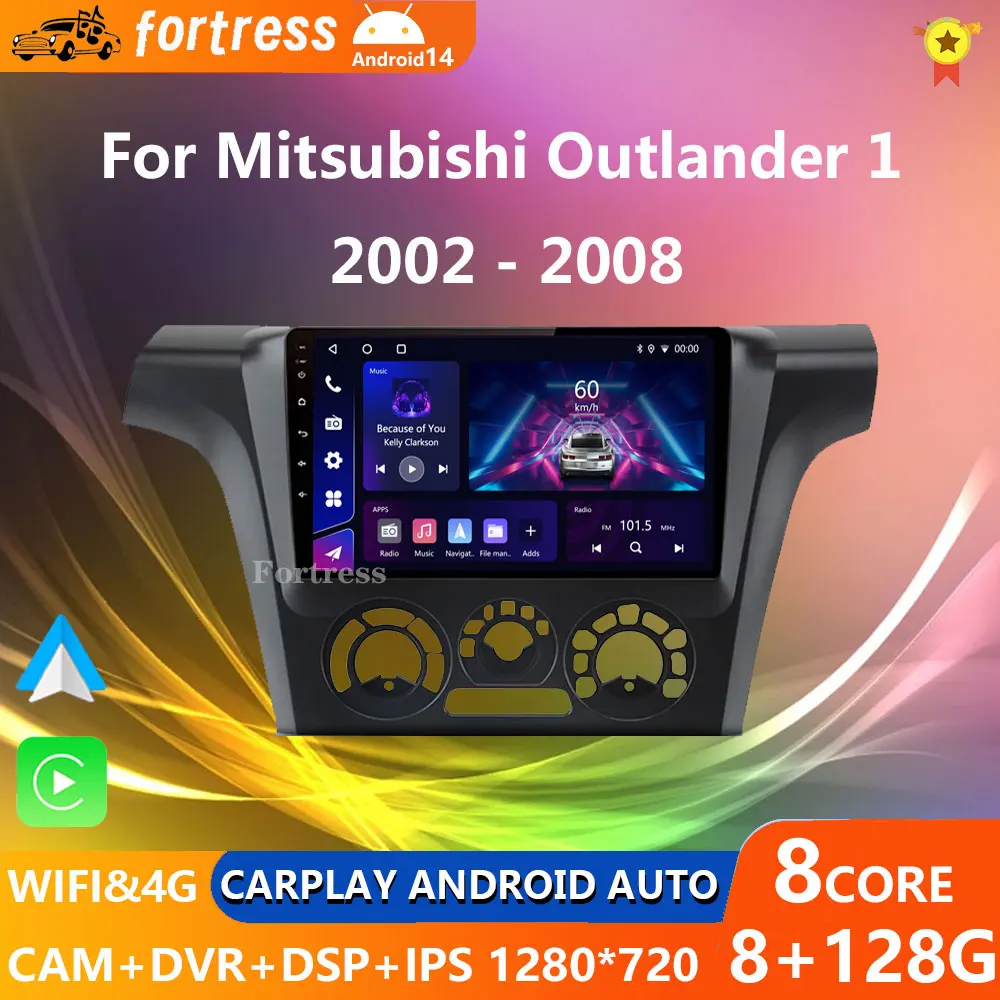 

2 Din Android 12 Car Radio For Mitsubishi Outlander 1 2002-2008 Multimedia Video Player GPS Navigation Carplay Split Screen DVD