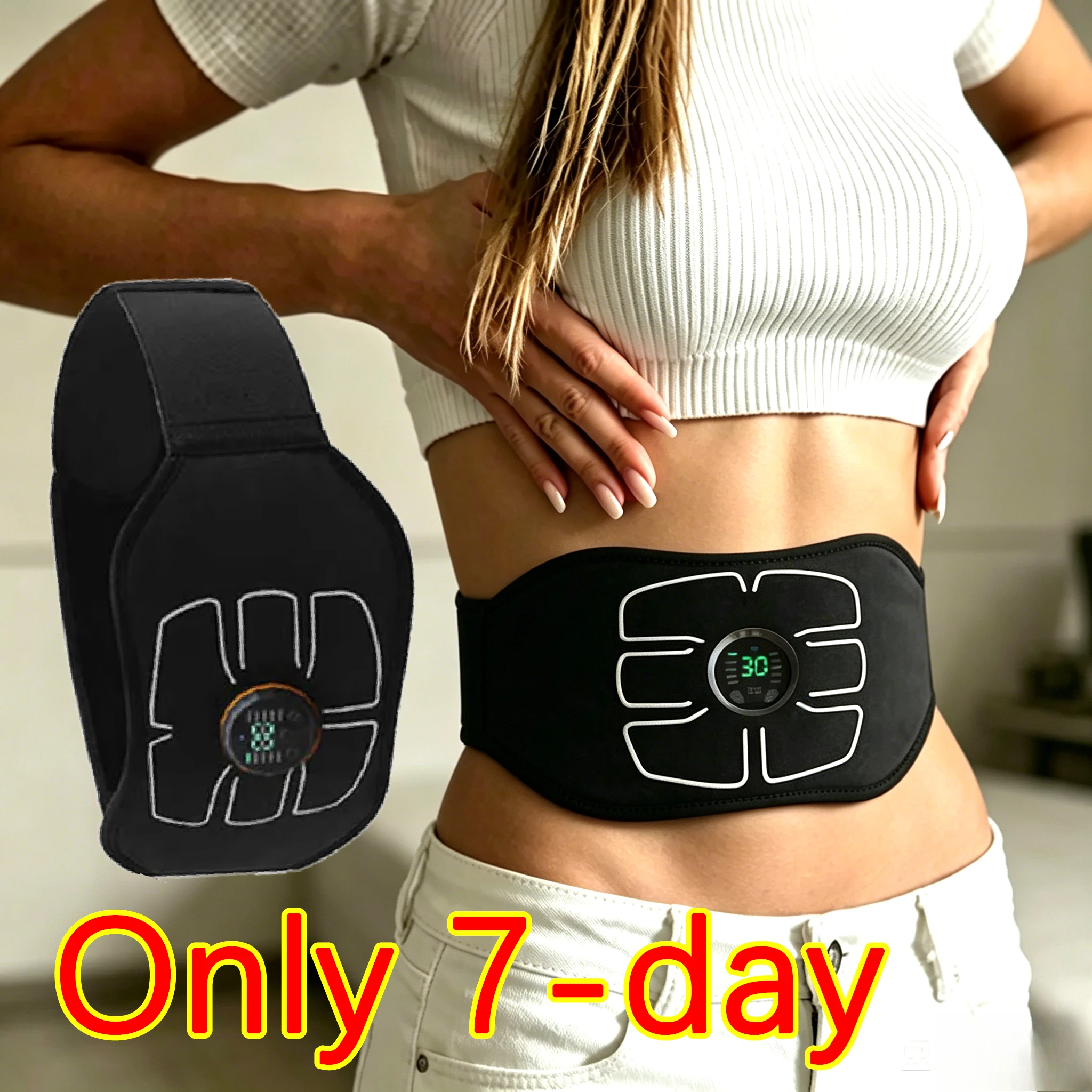 Muscle Stimulator Vibration Body Slimming Belts Abs Trainer Abdominal Toning Belt USB Recharge Weight Loss Fitness Massager