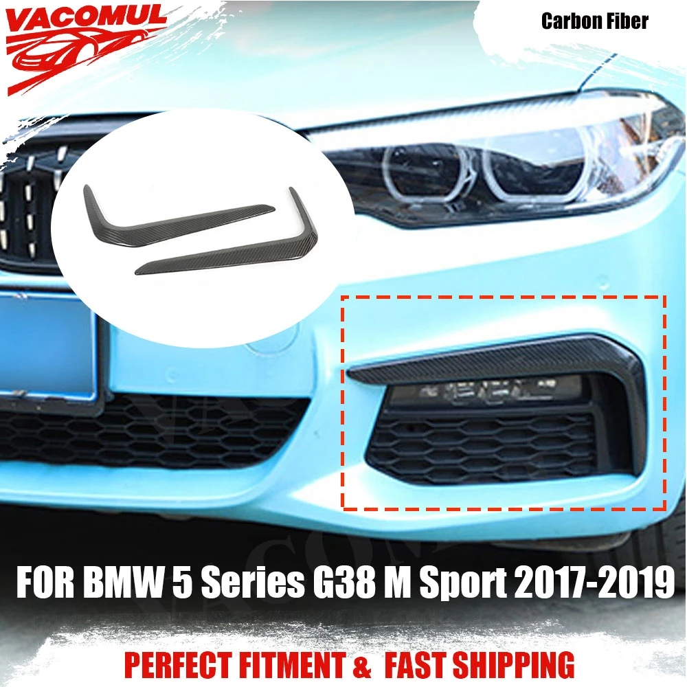 

VACOMUL 2 шт. передний бампер из углеродного волокна, противотуманные фары, веки, канавки, накладки для BMW 5 серии G30 G31 G38 M Sport 2017-2019