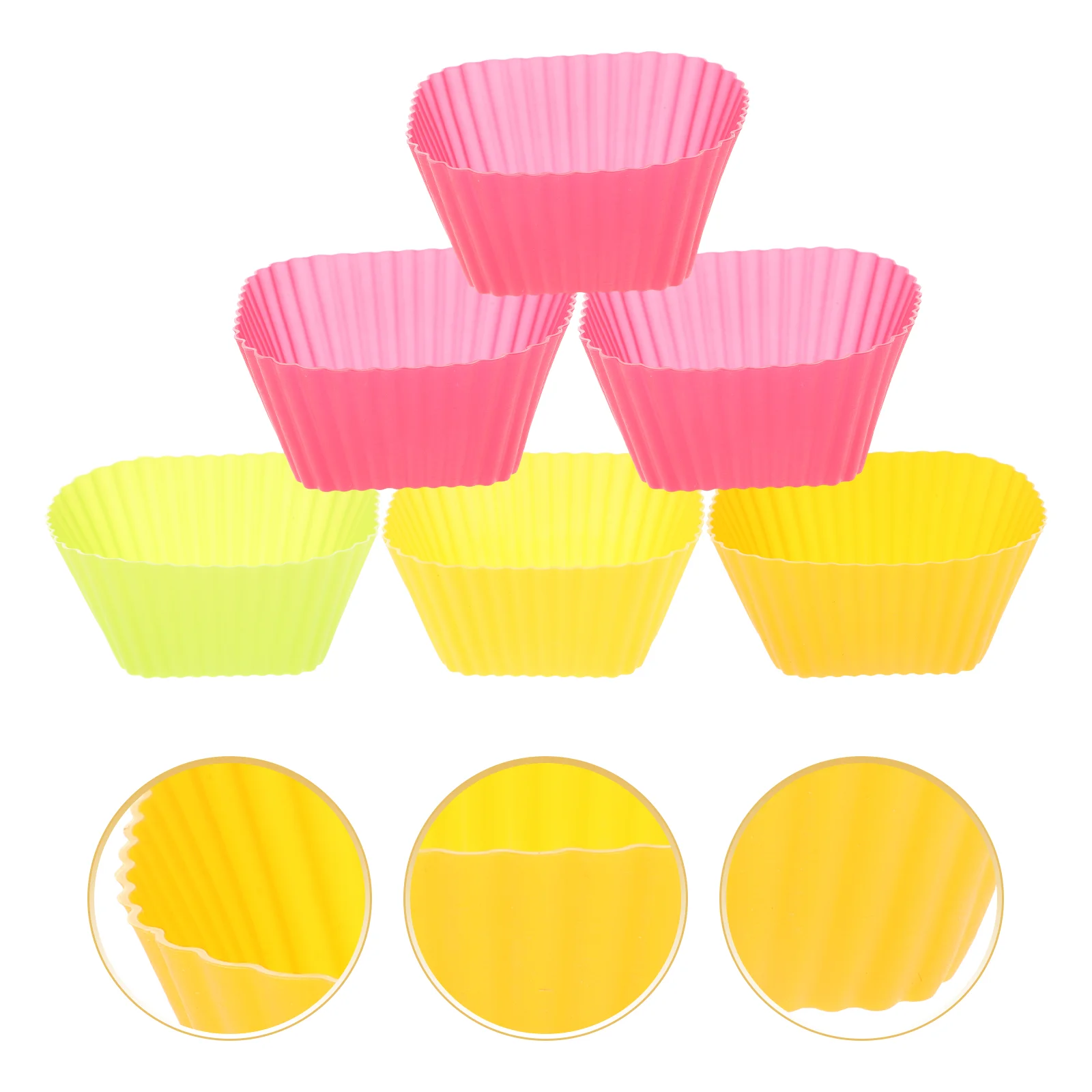 12pcs Cupcake Baking Cups Reusable Silicone Muffin Making Cups Holders (Assorted Colors) muffin baking cups