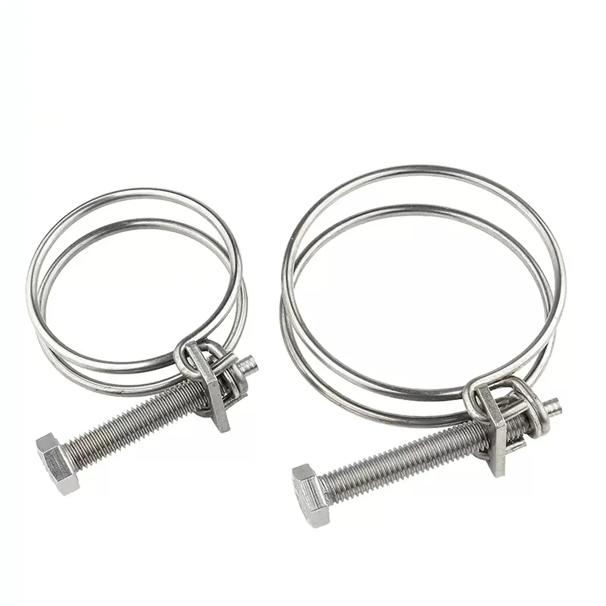Collier de serrage double en fil d'acier inoxydable 304