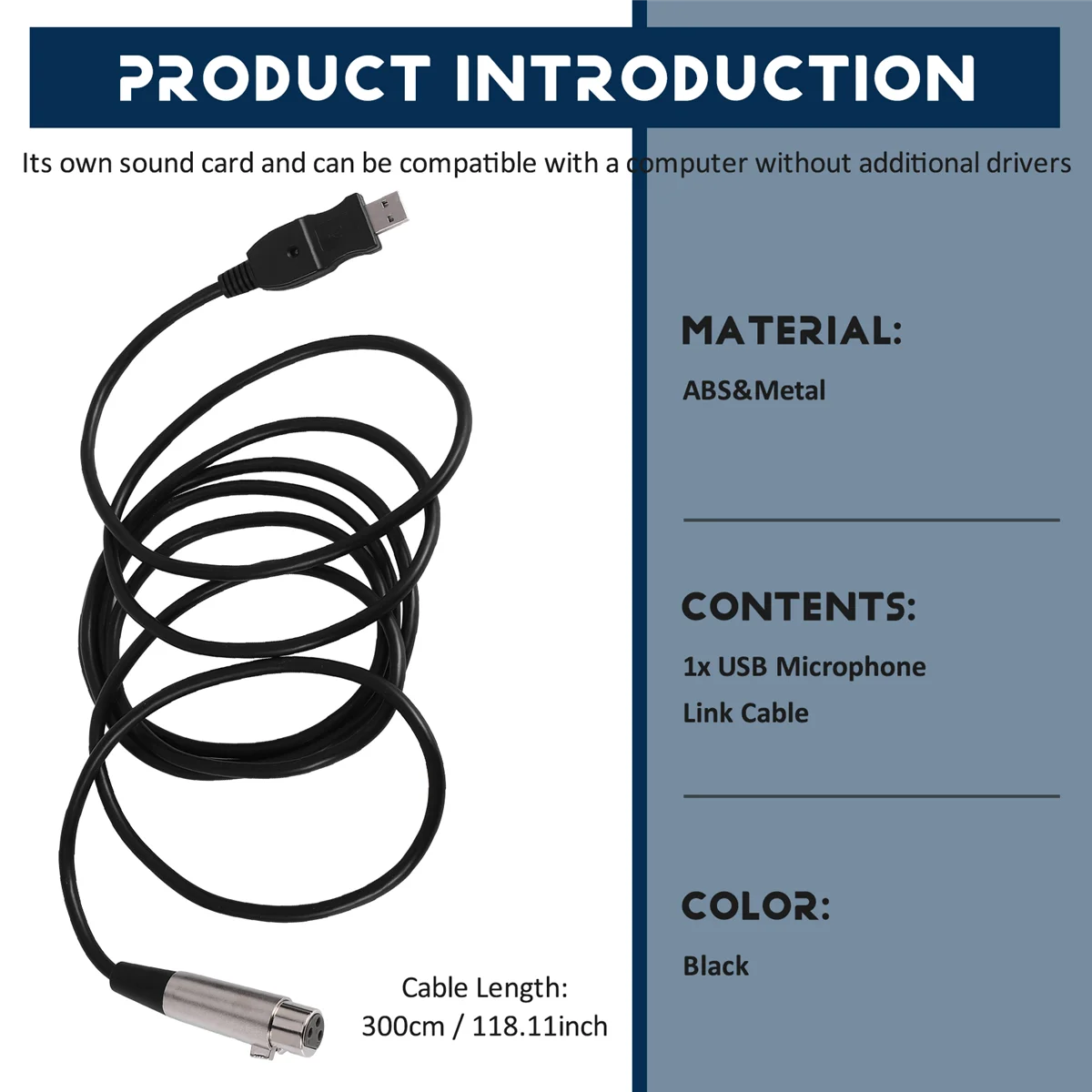RISEN 3M USB Macho a XLR Hembra Micrófono USB MIC Link Cable Nuevo