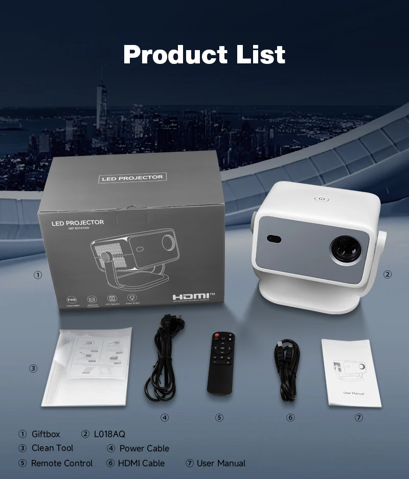 

KIXIN Netflix-Licensed Portable Projector 4K 1080P Android 14 400ANSI Wifi6 BT5.2 Auto Keystone Correction Focus projetor 4K