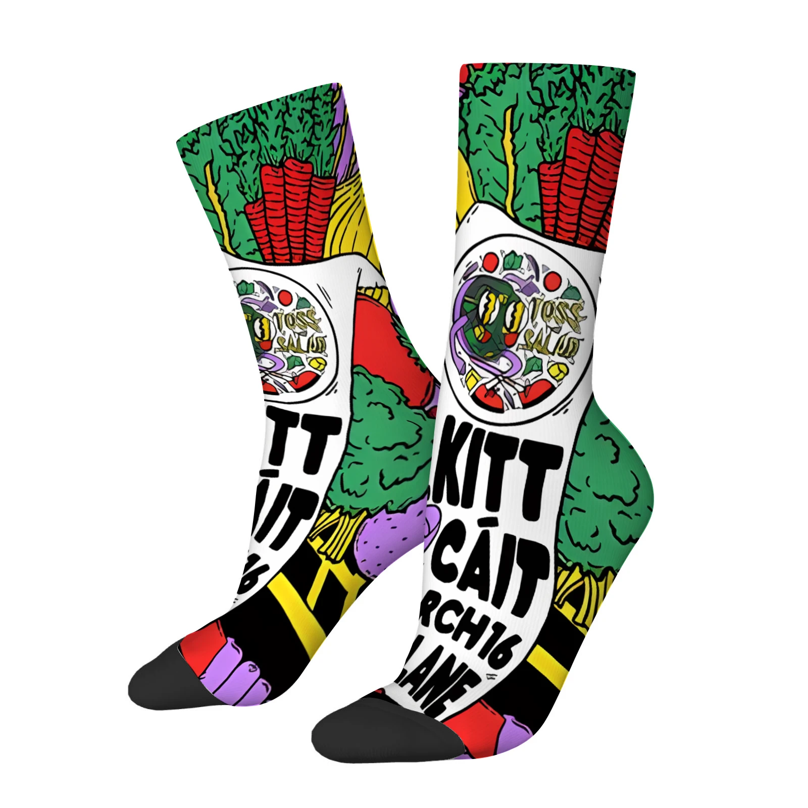 

1 pair of Men's colorful building block pattern mid-calf socks, novelty/casual hats, comfortable polyester fiber.