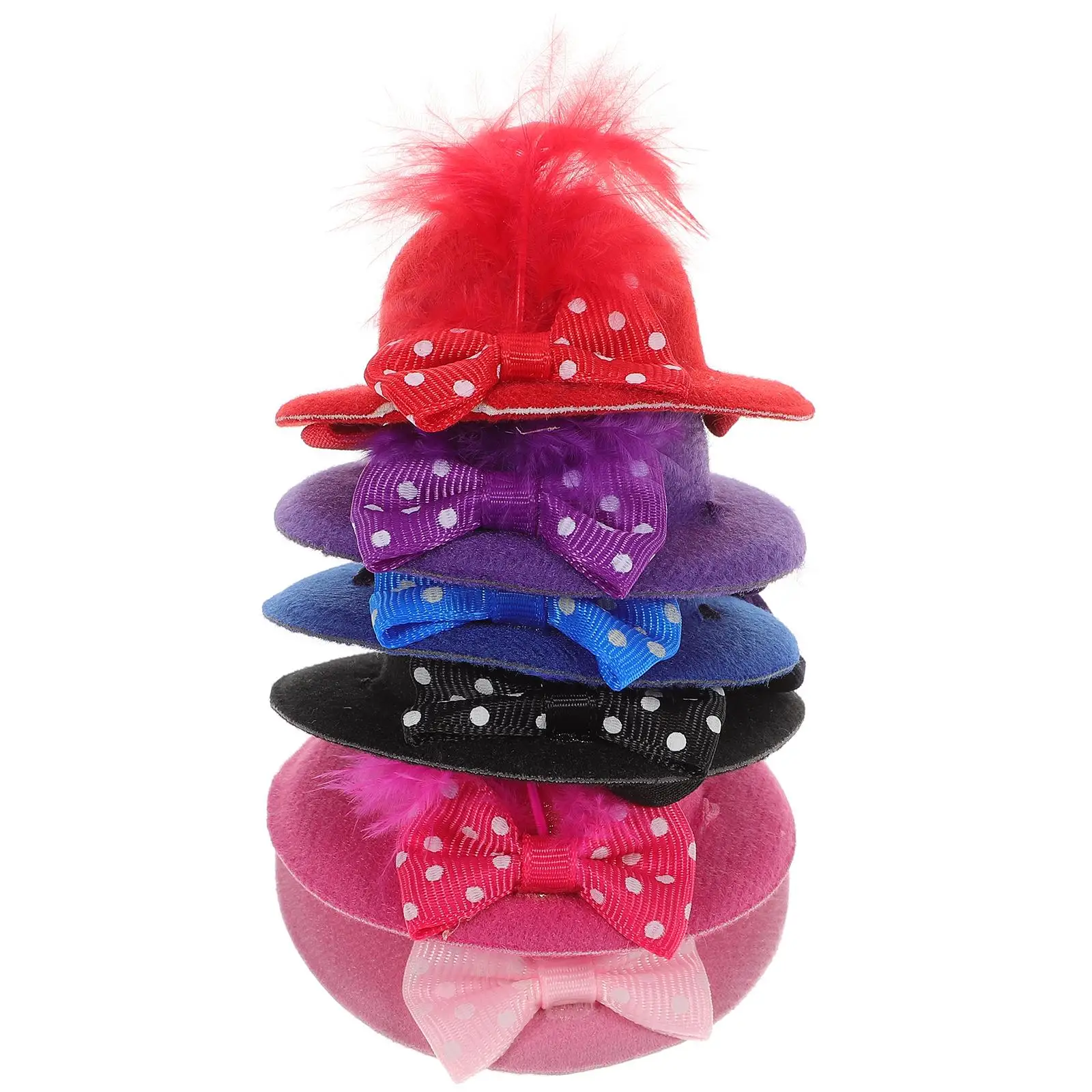

6 Pcs Bulk Mini Hair Accessories Mesh Flower Hat Girl Toy Crafts Hats Polyester Miss