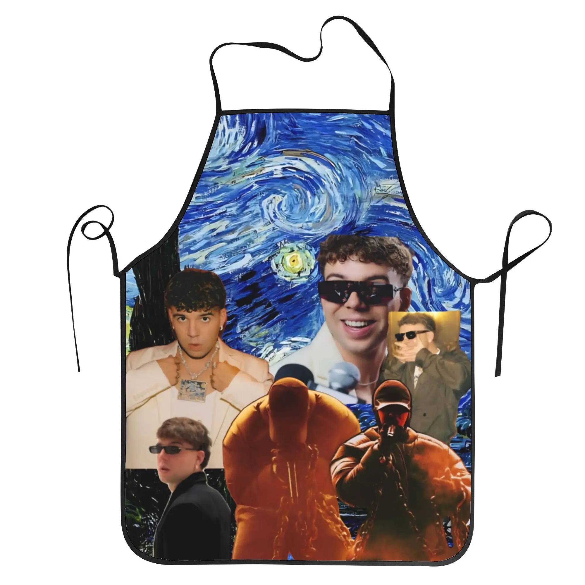 

Фартук с графическим рисунком рэпера Квеведо, кухонные аксессуары для взрослых, индивидуальные фартуки для уборки без карманов