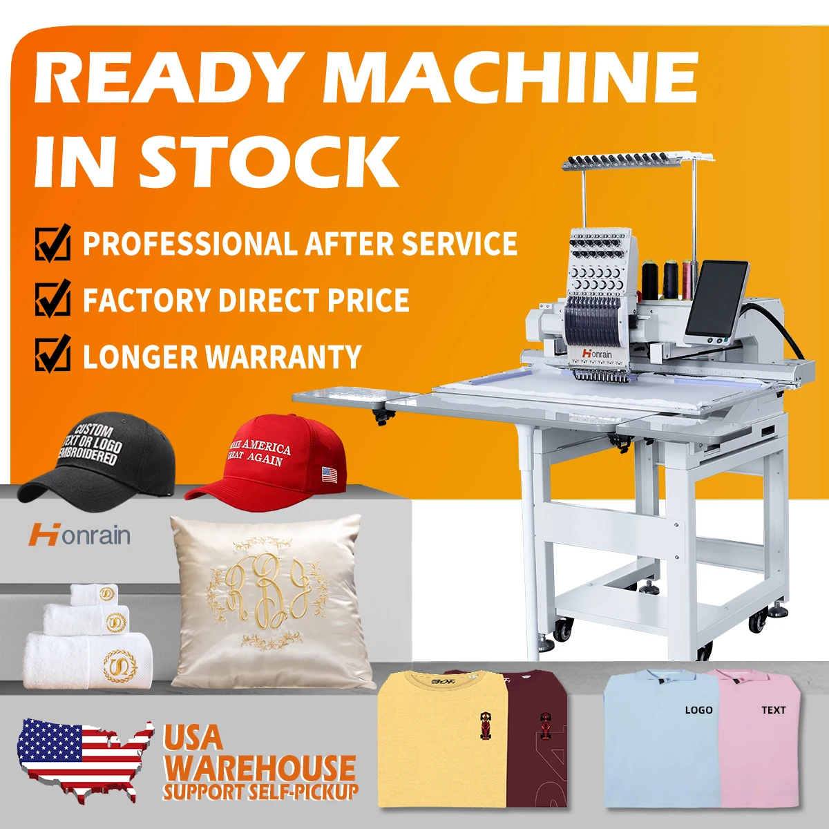 New Products One Head Computer Digital Embroidery Machine 1200 RPM Speed Flat Embroidery Machine 800*400 Embroidery Area