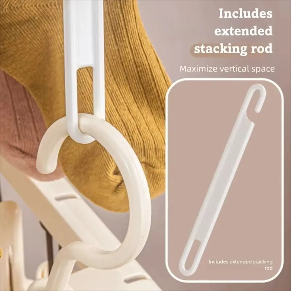 

Thickened Design Sock Drying Rack 360° Rotatable with Extended Rod Hanging Underwear Clips Space Saving Windproof