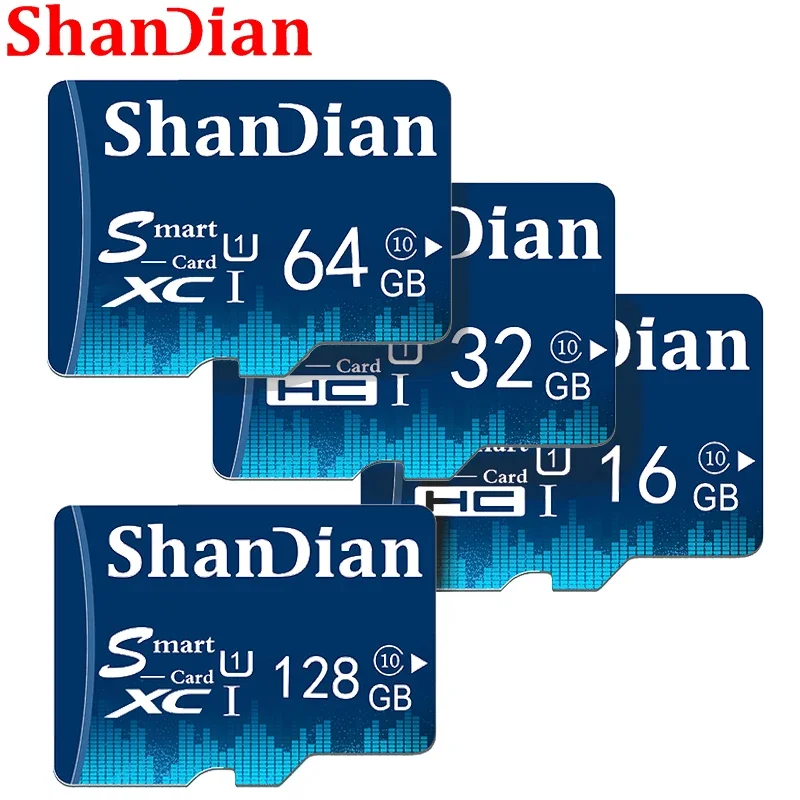 SHANDIAN-Carte mémoire haute vitesse, 8 Go 16 Go 32 Go 64 Go Micro TF/SD, 128 Go, pour smartphone/tablette