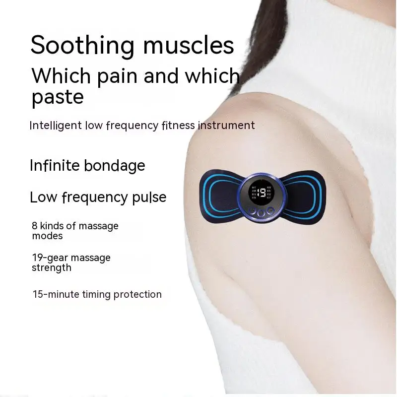 EMS Smart Mini Massage Sticker Portable Electric Neck Massager Cervical Spine Massage Sticker Pulse Physiotherapy Instrument