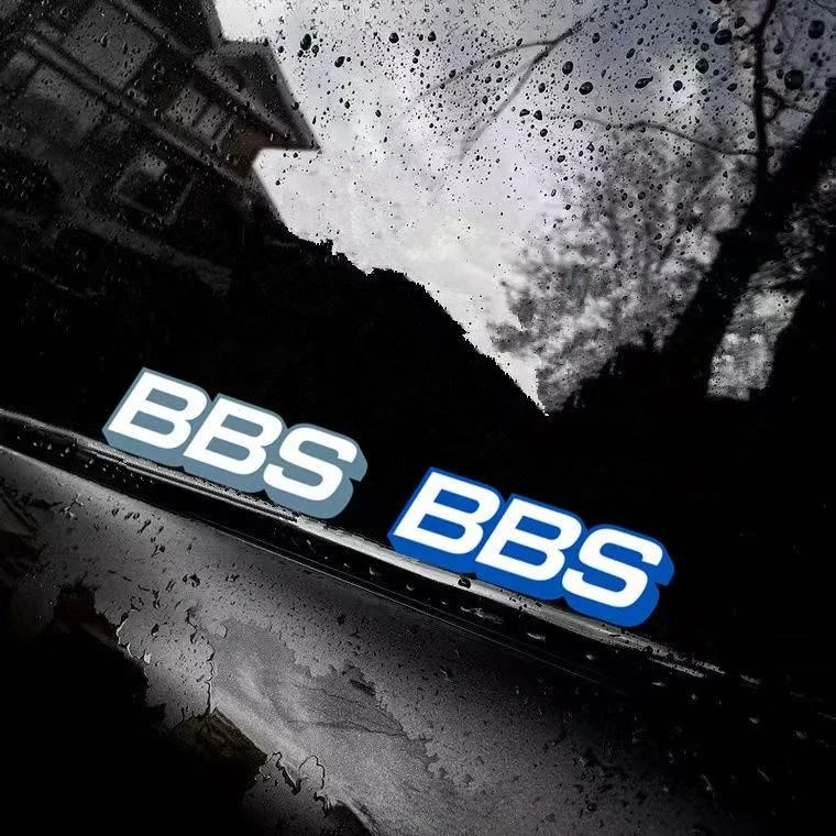 

12x4CM for BBS logo car sticker Car Stickers Vinyl Glue Fashion Reflective Decoration Auto Accessories Car Sticker Laser Black