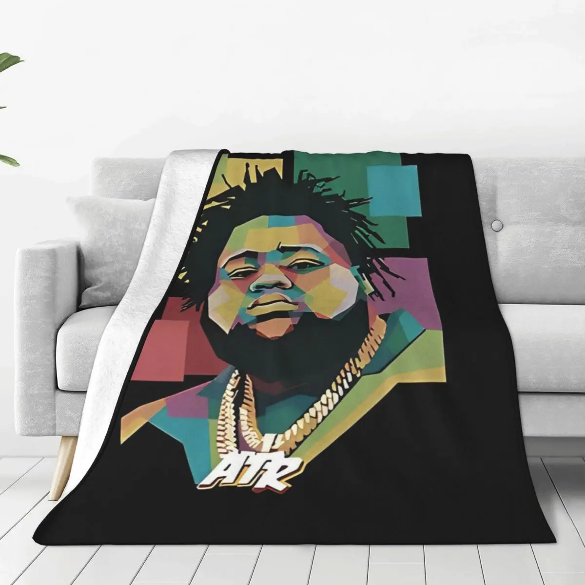 Rod Wave Blanket Hip Hop Rapper Soft Street Trend Plush Throw Blanket For Bedroom Travel Flannel Bedspread Bed Cover