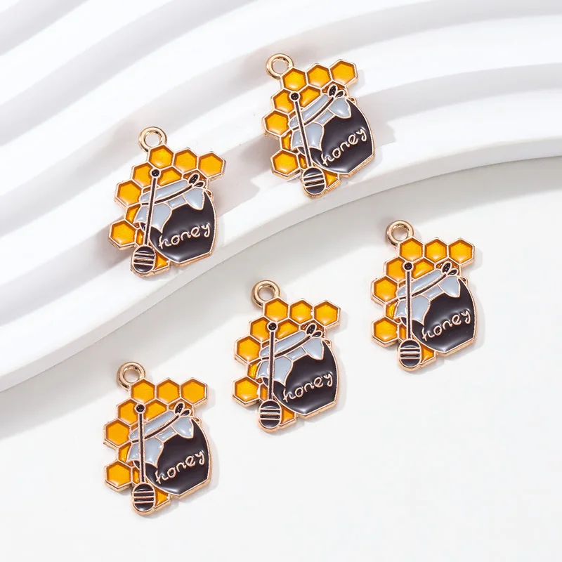 5 قطعة الذهب اللون لطيف النحل سلسلة قلادة منزل النحل العسل جرة سبيكة قلادة ل اليدوية DIY بها بنفسك مجوهرات اكسسوارات #4