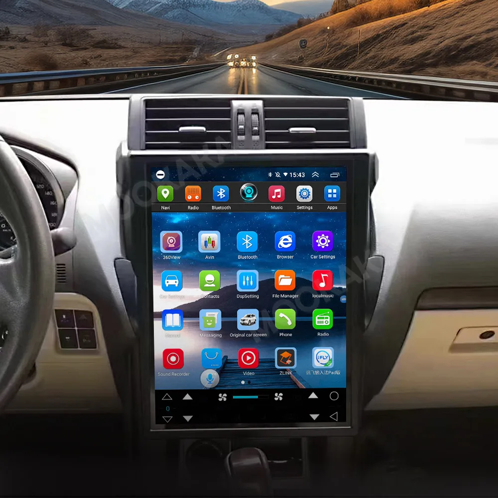 15Inch Car Radio For Toyota Land Cruiser Prado 150 2014-2017 Wireless Carplay Android Auto Car Intelligent Systems Screen Stereo