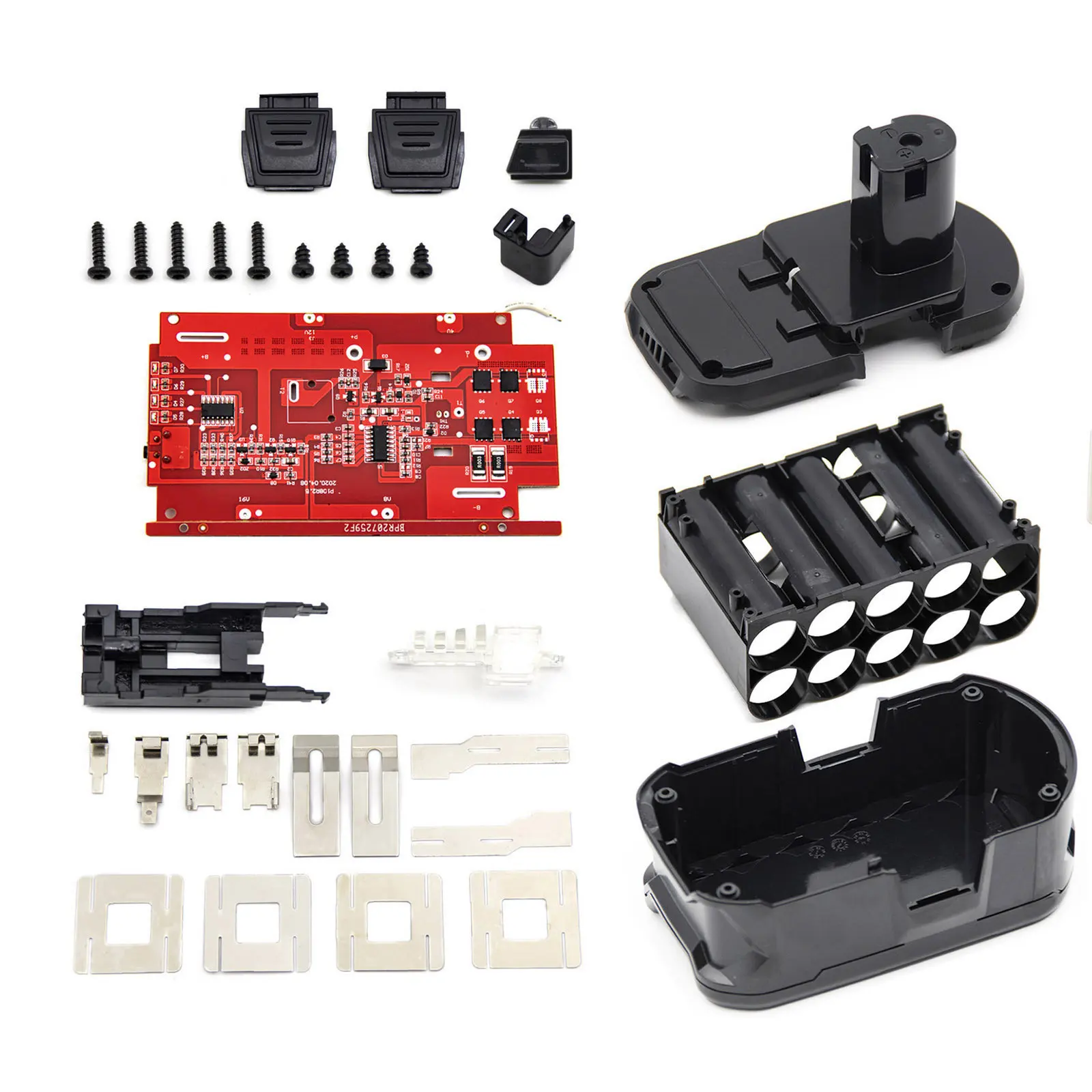 caixa de bateria com protecao circuit board pcb board kit substituicao para ryobi 18v p103 p108 ferramentas eletricas acessorio conjunto 01