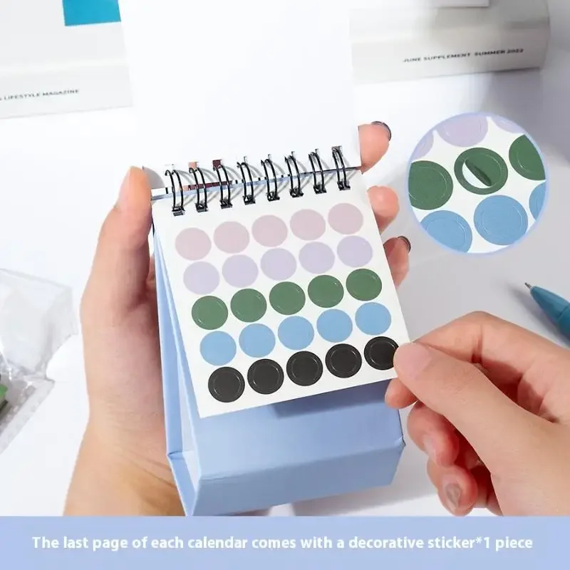 6 Styles 2025 Simple Style English Mini Desk Calendar Desktop Display Portable Calendar Desktop Decoration Handmade Diary Album