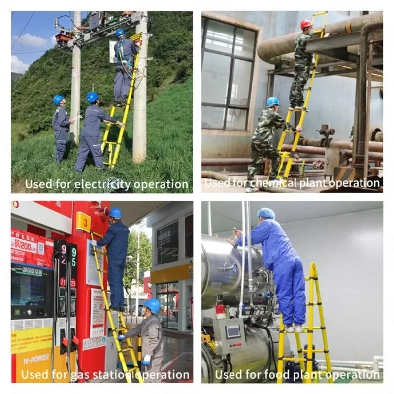 Scala per impalcature telescopica multifunzionale FRP di alta qualità Scale in fibra di vetro premium con servizi di piegatura e taglio