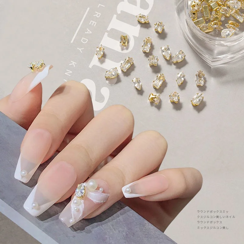 20PCS Glitter Zircon 3D Claw เพชรเล็บขนาดผสม Rhinestone ตกแต่ง Perlengkapan Nail Art สำหรับมืออาชีพ