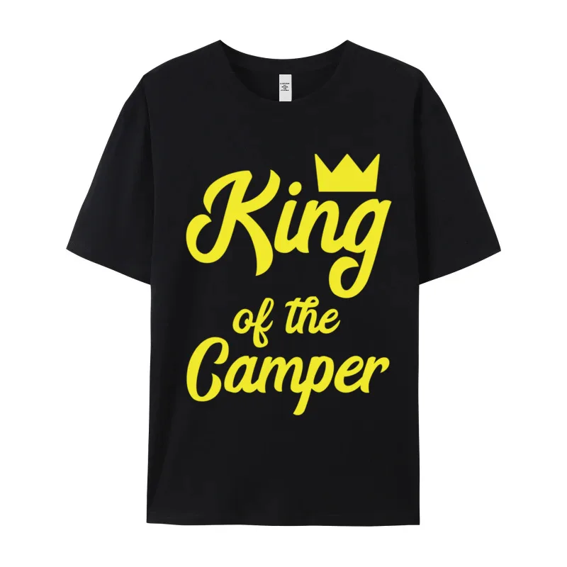 King Of The Camper Cute Retro Man T-Shirt O Neck Short Sleeve 100% Cotton Tees Hip hop Tee Shirts