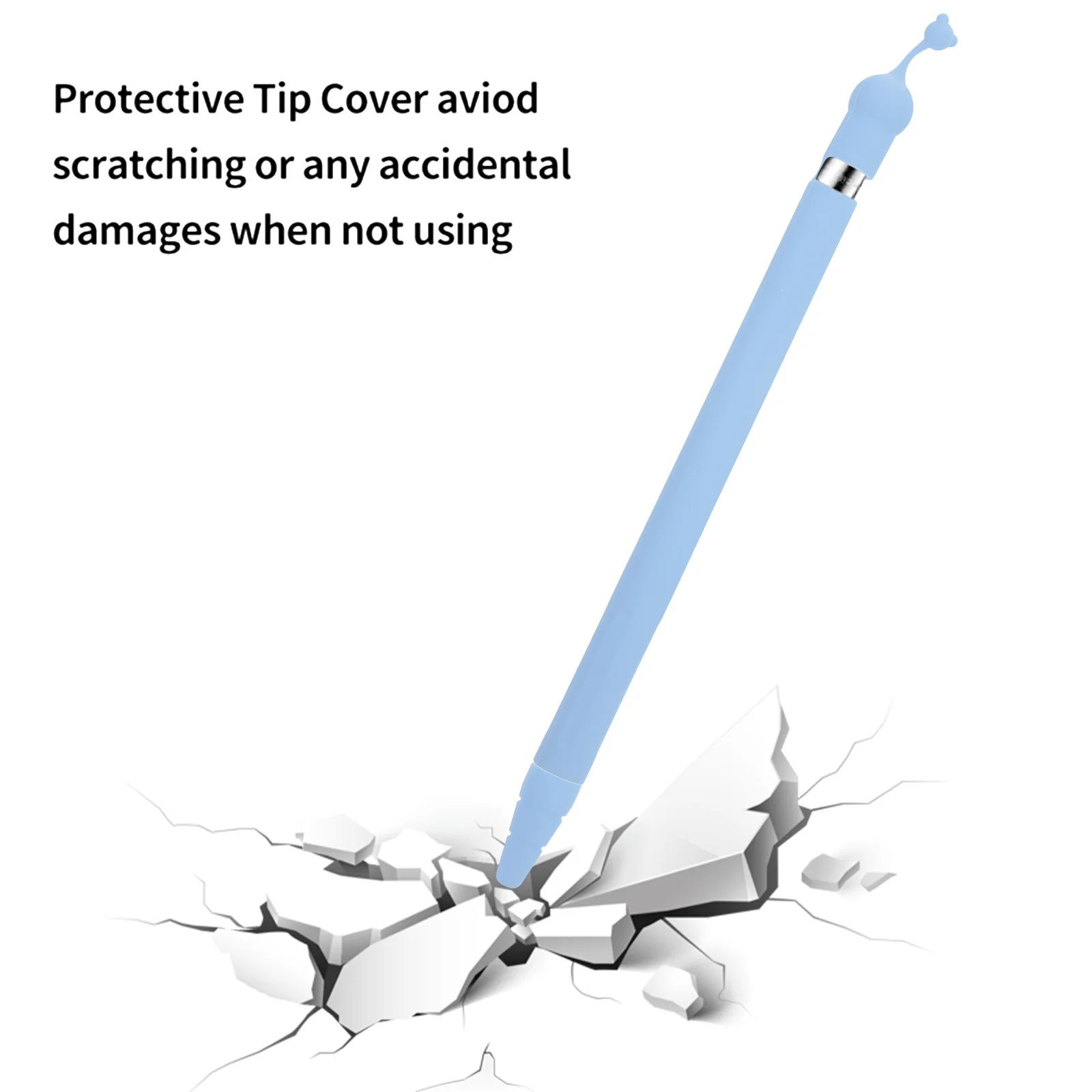 

2Pcs Pencil Holder Sleeve Cartoon Protective Cover Compatible Pencil 1 Anti-Fall Non-Slip Silicone Sleeve Protector