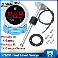 Medidor de nivel de combustible Digital de 52mm + Sensor de nivel de combustible 100 ~ 500MM 0-190ohm medidor de tanque de aceite LCD impermeable para coche camión 12V/24V