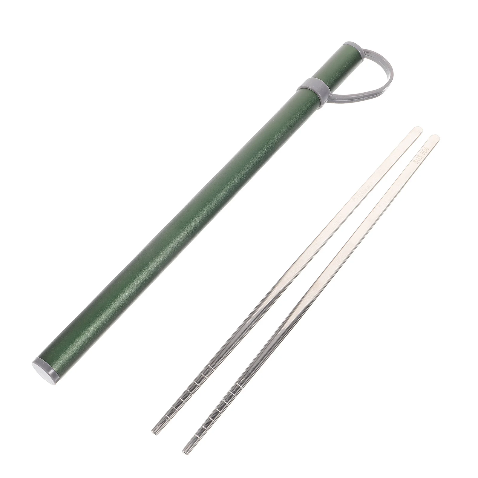 Juego de palillos de viaje de acero inoxidable para exteriores, estuche de utensilios portátil reutilizable, superficie lisa, duradero, para acampar, Picnic, senderismo, barbacoa, 1 Juego