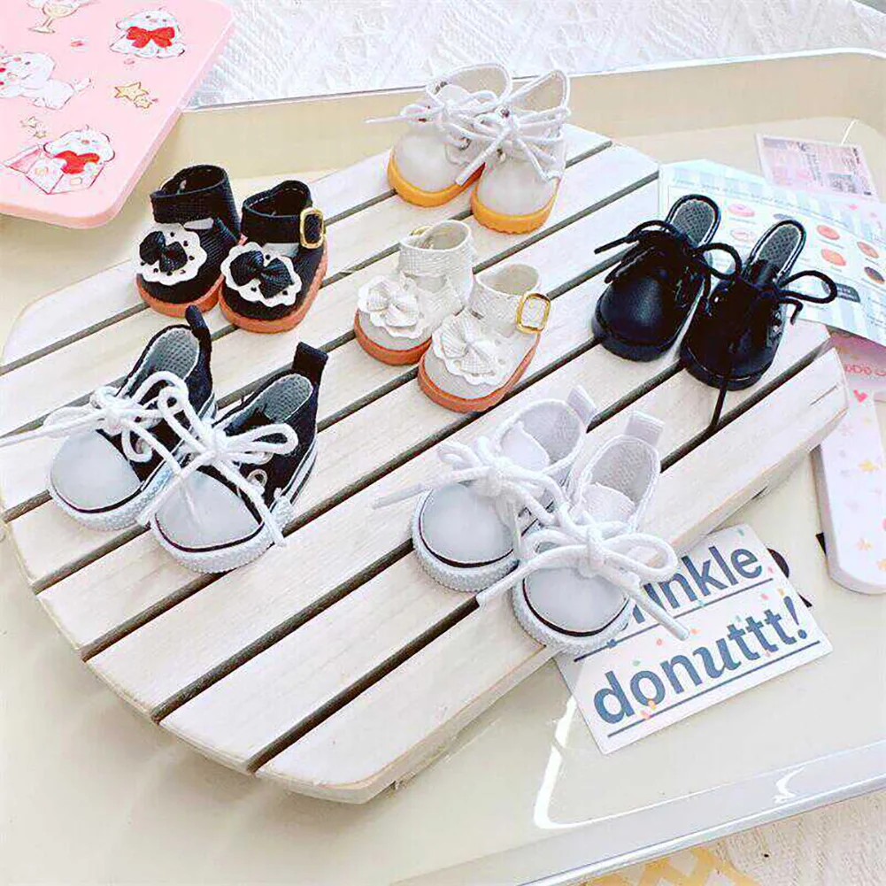 Mini Plush Doll'S Clothes Outfit Accessories For Korea Kpop Exo Labubu Idol Small leather shoes canvas shoes Clothing Gift