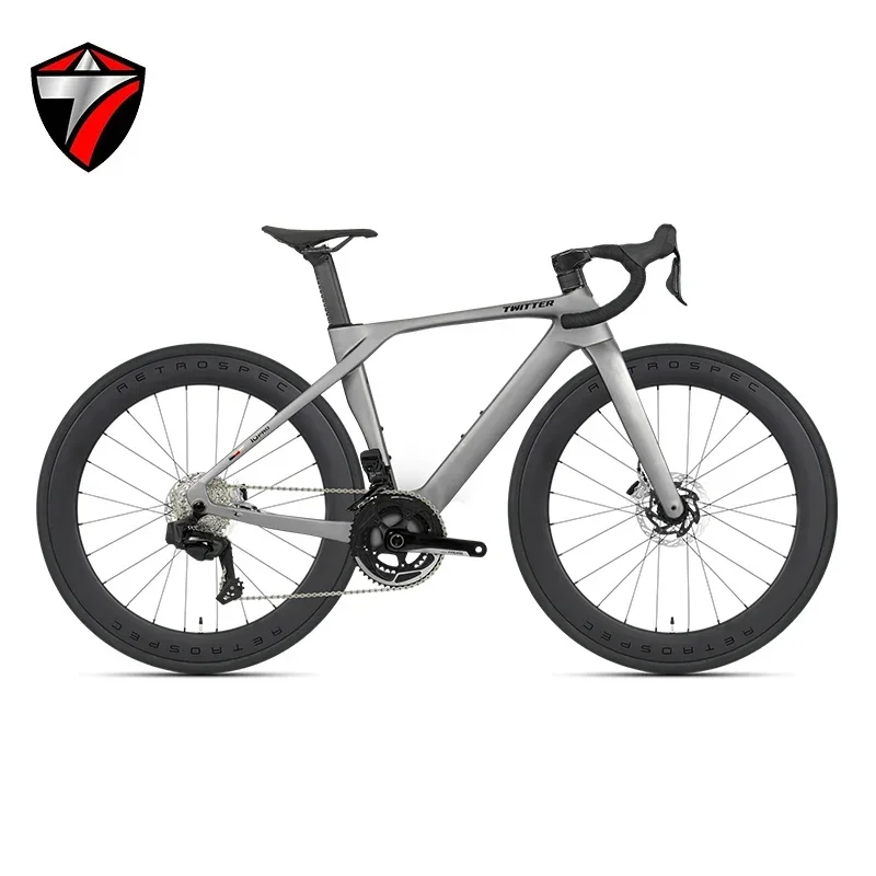 TWITTER T10pro Elektronische Gangschaltung, Fahrrad EDS TX7100-24-Gang T800 Carbonfaser-Rennrad, Hydraulische Scheibenbremse