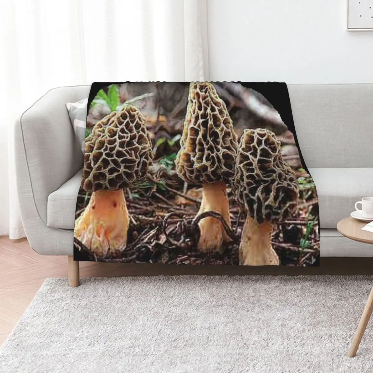 

MOREL MUSHROOMS Throw Blanket For Sofa Thin Summer Beddings Bed linens Personalized Gift Blankets