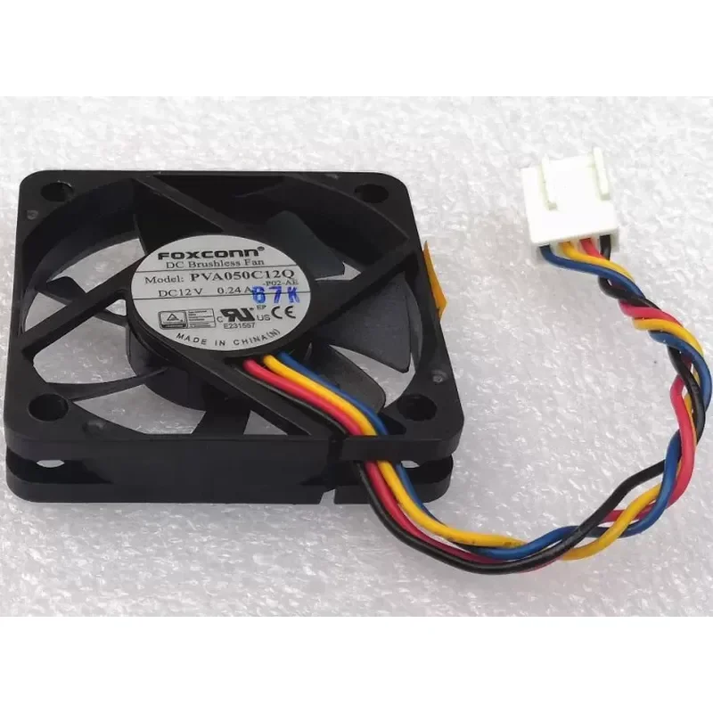 for Foxconn 5010 5CM Fan 4 Wire PWM Temperature Control Speed Regulation Hydraulic Bearing PVA050C12Q 12V 0.24A