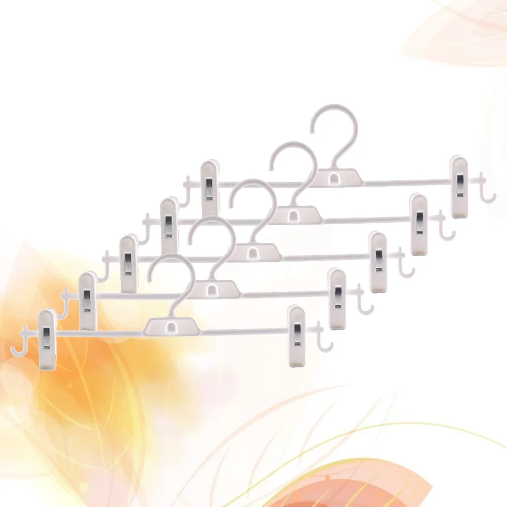 

10Pcs Non-Slip Hanger Plastic Clip Hanger Adjustable Clamp for Coat Pant Dress Practical Household Use