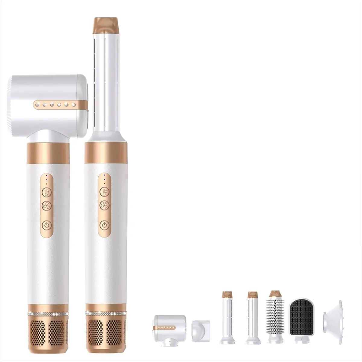 (A25M) 7 in ONE Hair Dryer Brush,Powerful Blow Dryer Brush with Auto- Wrap Curler,Detachable Fast Tool,Hair Styling Tools US - view 3