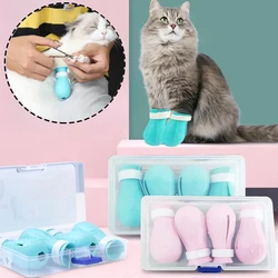 Cat Claw Protection Bath scarpe per gatti resistenti ai graffi stivali da bagno regolabili per animali domestici Cat Claw Nail Covers forniture per gatti per animali domestici