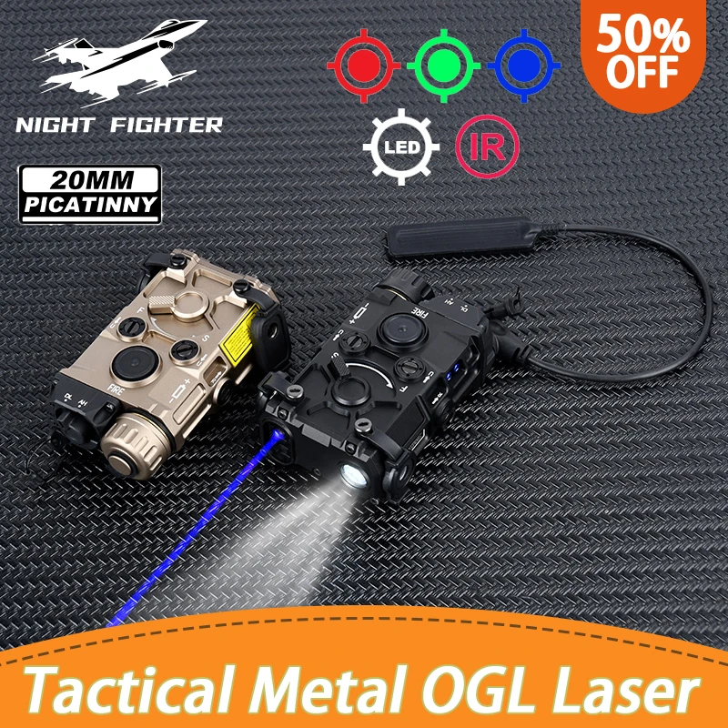 

WADSN Tactical OGL Red Green Blue Dot Sight Metal Laser White Light Strobe Fit 20mm Rail Hunting Weapon Airsoft Scout Accessory