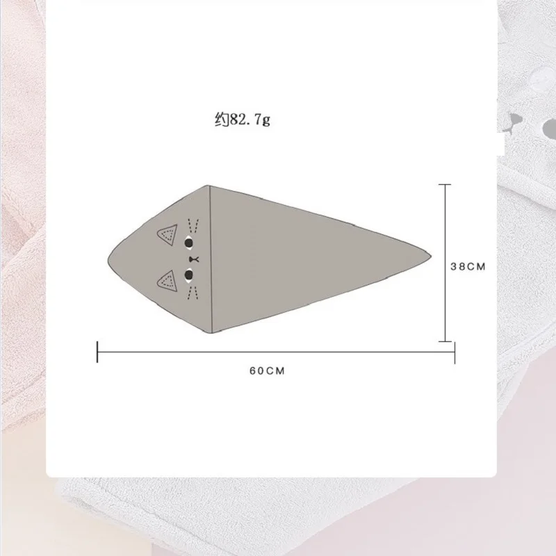 1pc Cute and Soft Microfiber Towels Shower Caps Bath Towels Hair-Drying Caps Quick-Dry Cat-Printed Caps for Women and Girls