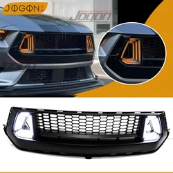 For Ford Mustang S650 GT EcoBoost 2024 2025 2026 Replace Upper Grille With LED Light Air Intake Vent Cover Car Accessories