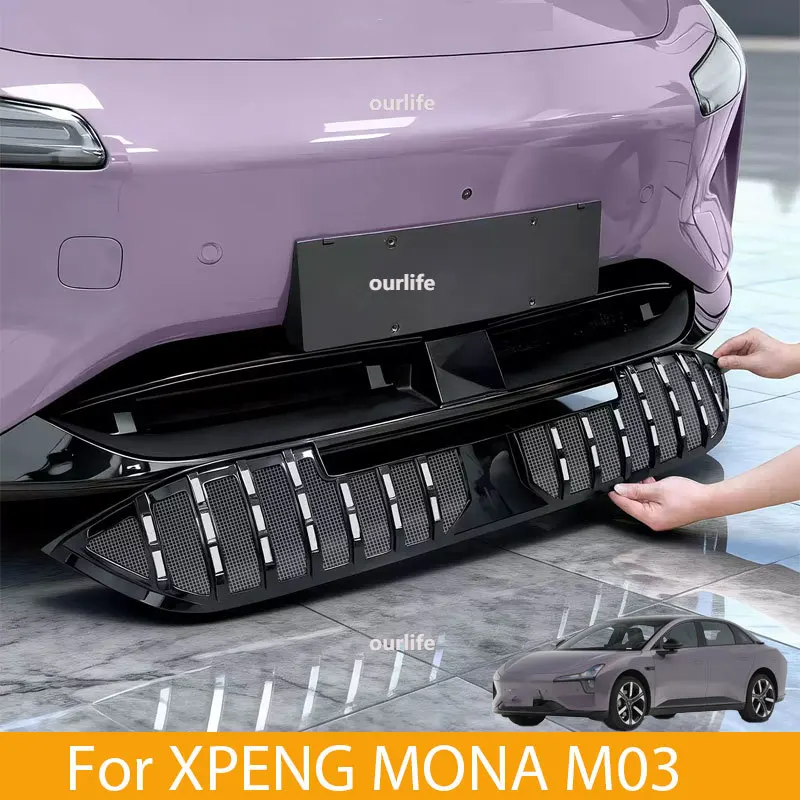 For XPENG MONA M03 2026 Front Bumper Grille Mesh Inserts Air Inlet Vent Cover Grill Guards Protector Anti-insect Accessories