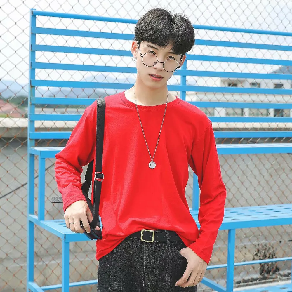 MRMT Brand New Men's T-Shirt 100% Cotton Tshirts Crew Neck Long Sleeve Men T Shirt Tops Tees for Male Pure Cotton Man Clothing image 2