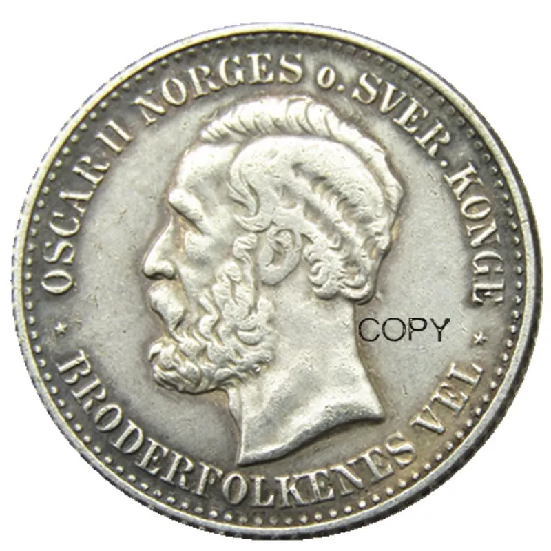 1877 1895 1904 Norway 50 Øre Silver Plated Coin Copy Coins