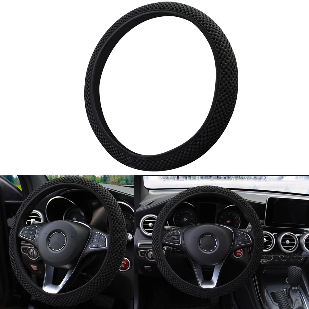 

38cm Car Steering Wheel Cover Plain Style Anti-slip Car Styling Sport Steering-wheel Cover Universal Car Interior Accessories