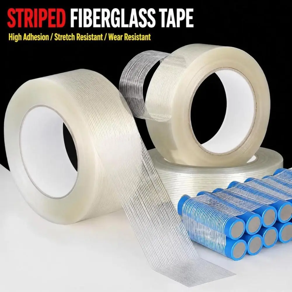 Durable Transparent Fiberglass Tape Single-sided High Temperature Resistance Battery Pack Tape Strong Adhesive Insulation Tape