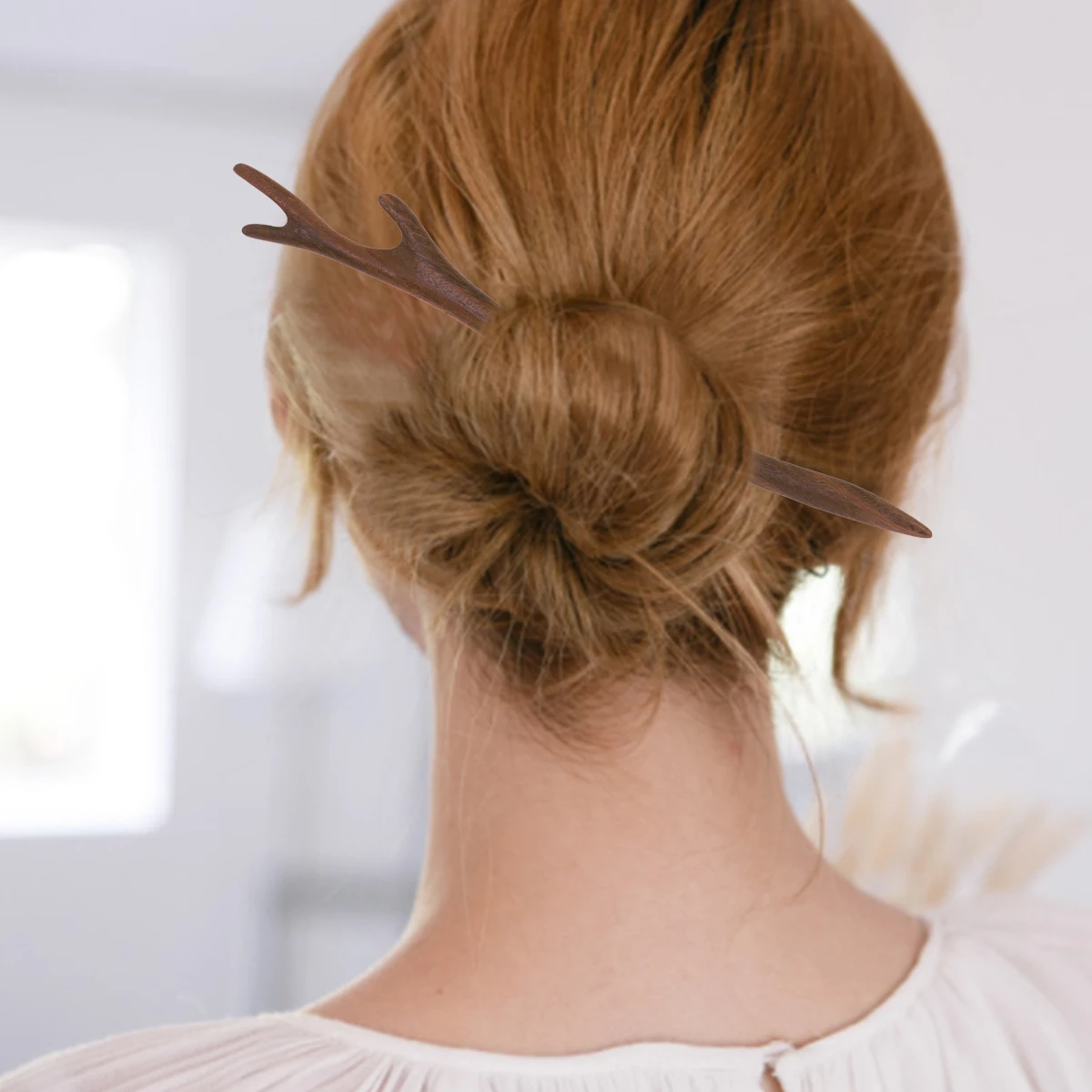 

2pcs Vintage Wooden Hairpin Handmade Ethnic Style Hair Clasp Lightweight Durable Retro Elegant Comfortable Natural Print For