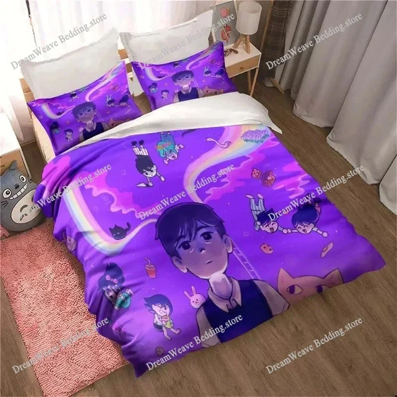 Fashion 3D Printed Anime Omori Bedding Set All Seasons Double Duvet Cover Set Twin King Size Bedclothes Luxury Gift Luxury Gift