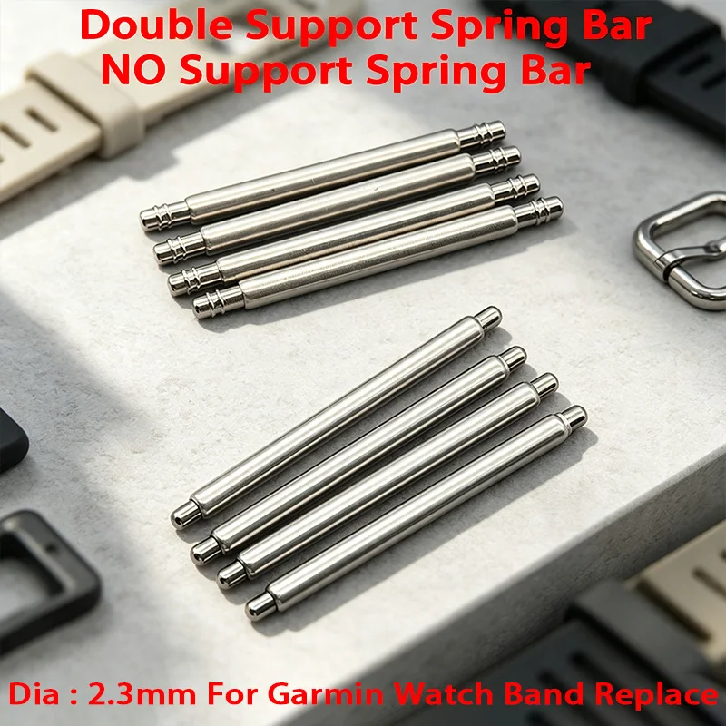 4/10/20PCS Dia 2.3mm Spring Bars Link Pin Fits Garmin Watch Strap Connector Pins Stainless Steel 20mm 22mm 26mm Spring Bars