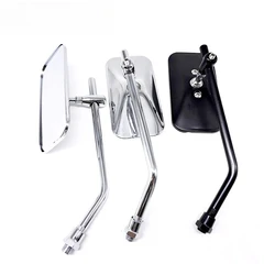 Chrome Mirror Motorcycle Accessories Side Mirror Cafe Racer Scooter Universal 10mm Motorbike Rear View Mirrors for Suzuki Harley