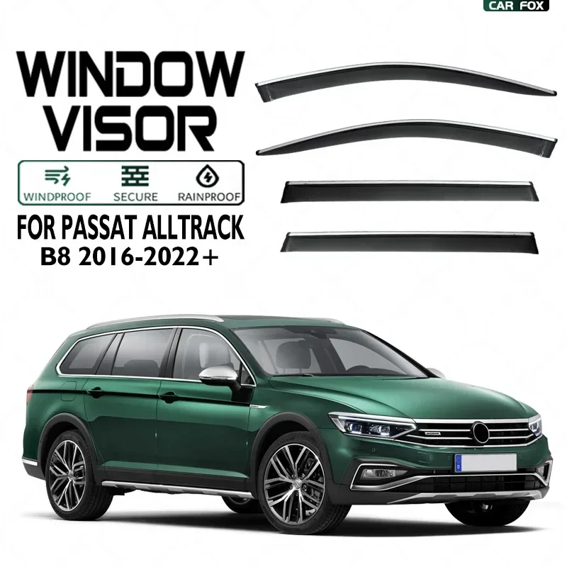 Fit for VW Passat Alltrack B8 Window visor Car Sun Rain Guard Vent Shade Deflector Wind Weathershield Moulding Trim